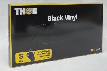 Einweghandschuhe Thor Black Vinyl 100 Stück  Gr.S